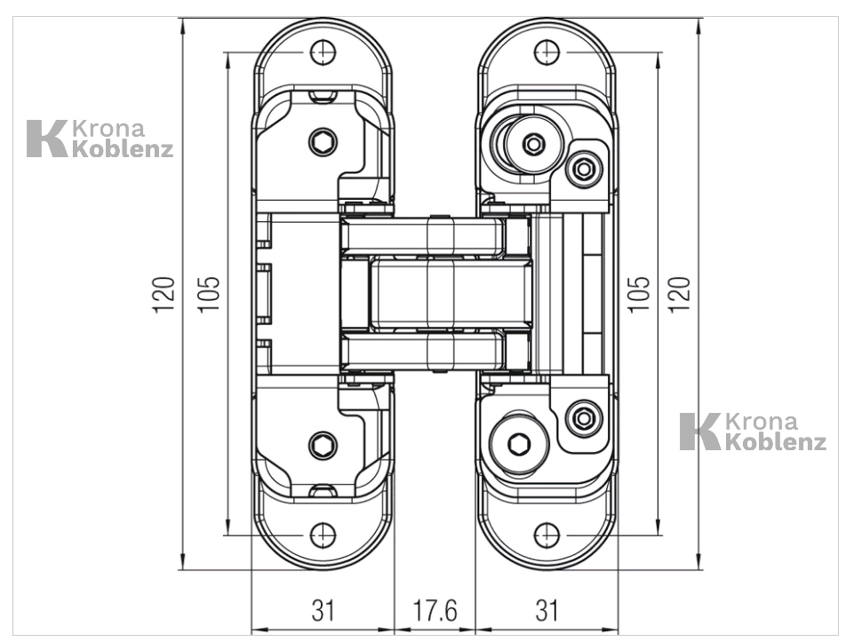 Прихована петля Koblenz ATOMIKA K 8000 HD, шт