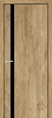 Полотно двер. ПВХ ТМ ОМіС 600мм FLAT 02BG чорна кромка ABS 1мм (з фрез. п/з 96/85), шт