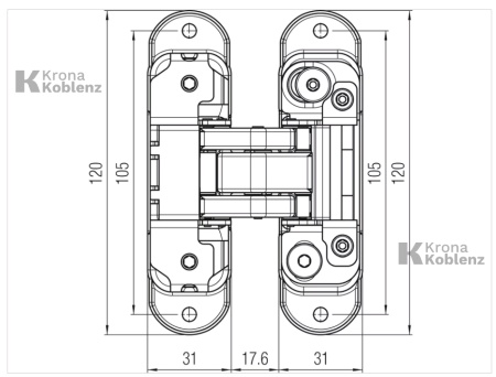 Прихована петля Koblenz ATOMIKA K 8000 HD, шт