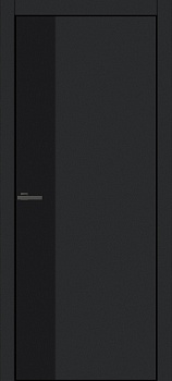 Полотно дверне TM ОМіС ПВХ FLAT ALU 12V чорний браш, торець BLK (з фрез. п/з 96/85), шт