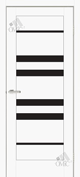 Дверне полотно Rino 06 (чорне скло) 40мм ПВХ, шт
