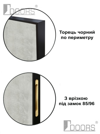 Дверне полотно TRENTO ПВХ 03 BG (чорне скло) торець BLACK, шт