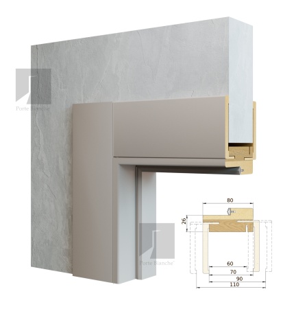 Лиштва ТМ Porte Bianche ТЕЛЕСКОП [мдф] 2200х80*10х35мм PU (фарба поліуретан), шт