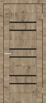 Блок дверний зібраний: модель полотна BIT 06 ВG (чорне скло) ПРАВЕ відкривання (короб 80мм з ущільнювачем, накладні петлі та замок в комплекті), шт