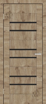 Блок дверний зібраний: модель полотна BIT 06 ВG (чорне скло) ЛІВЕ відкривання (короб 80мм з ущільнювачем, накладні петлі та замок в комплекті), шт